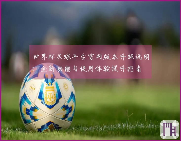 世界杯买球平台官网版本升级说明：全新功能与使用体验提升指南